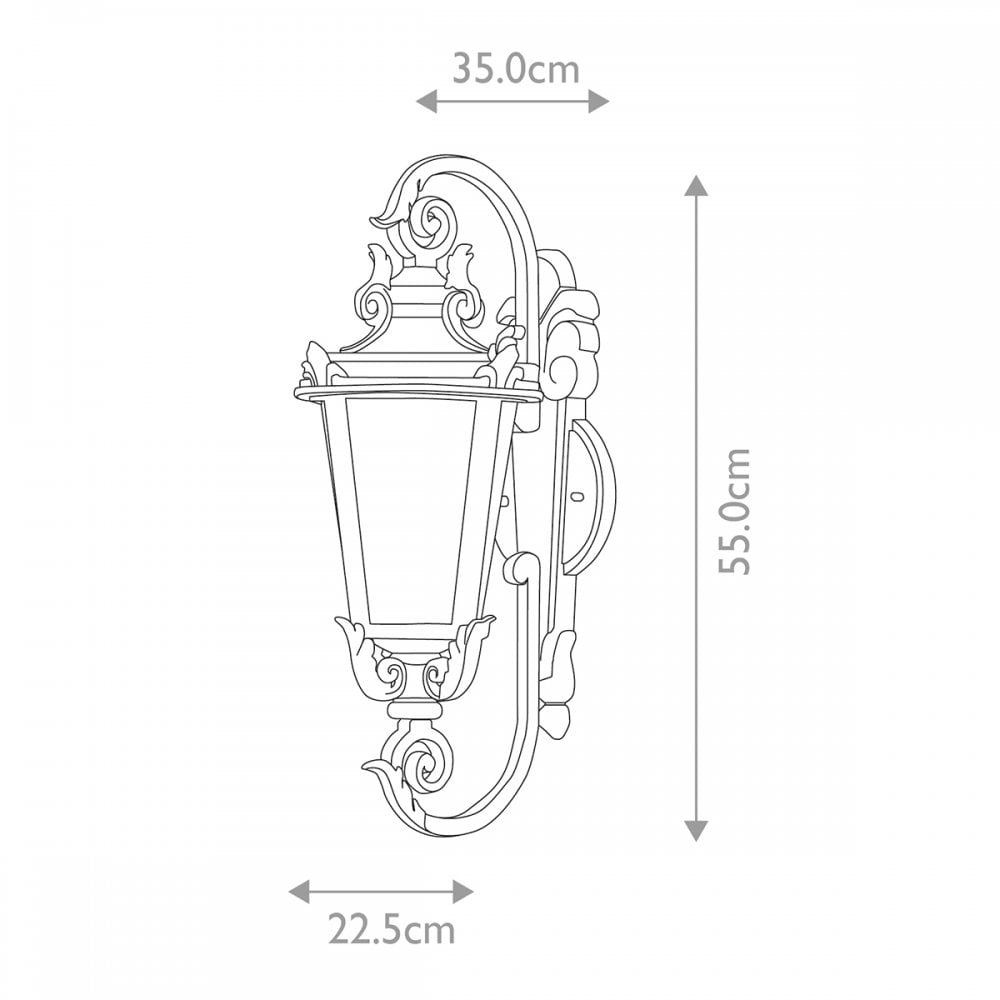 BT1-M Baltimore Outdoor 1 Light Medium Wall Lantern Weathered Bronze