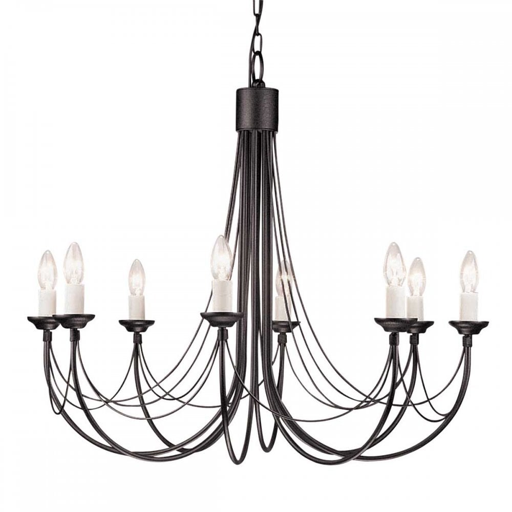 CB8-BLACK Carisbrooke 8 Light Chandelier Black