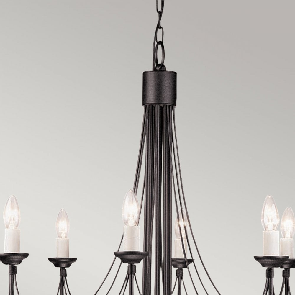 CB8-BLACK Carisbrooke 8 Light Chandelier Black