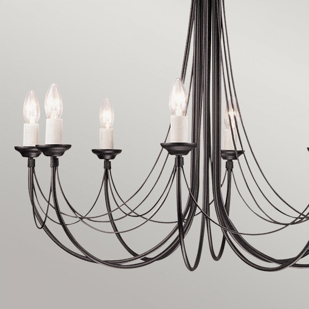 CB8-BLACK Carisbrooke 8 Light Chandelier Black