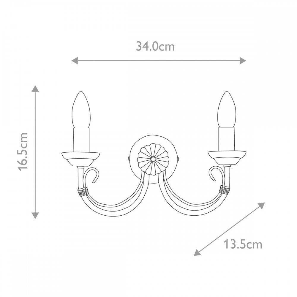 CH2-BLACK Chartwell 2 Light Wall Light Black
