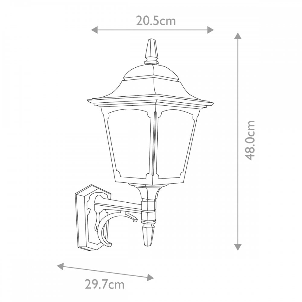 CP1-BLACK Chapel Outdoor 1 Light Up Wall Lantern Black