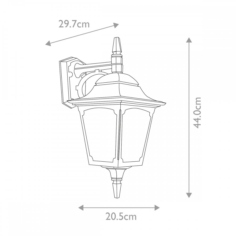 Chapel Outdoor 1 Light Down Wall Lantern Black