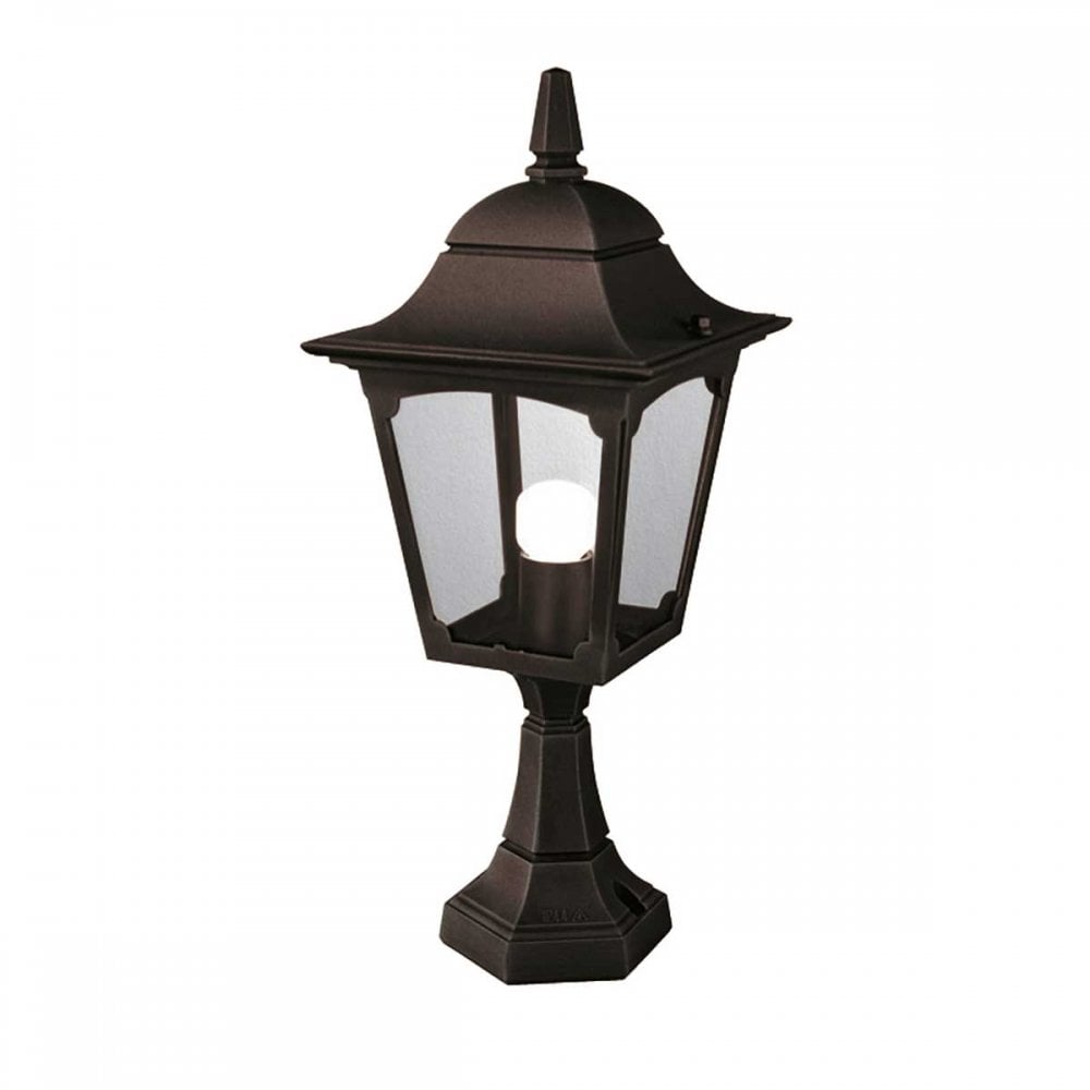 CP4-BLACK Chapel Outdoor 1 Light Pedestal Lantern Black