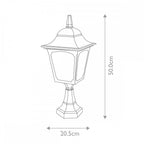 CP4-BLACK Chapel Outdoor 1 Light Pedestal Lantern Black