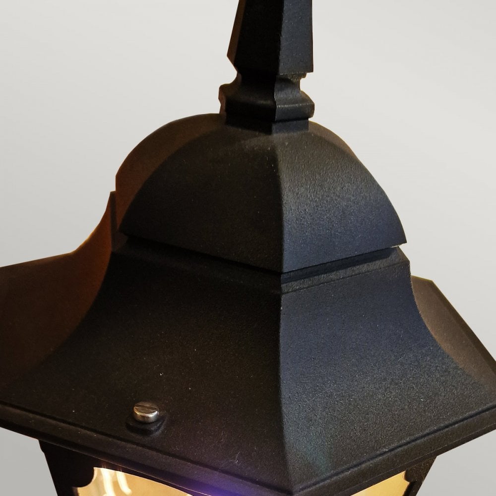 CP4-BLACK Chapel Outdoor 1 Light Pedestal Lantern Black