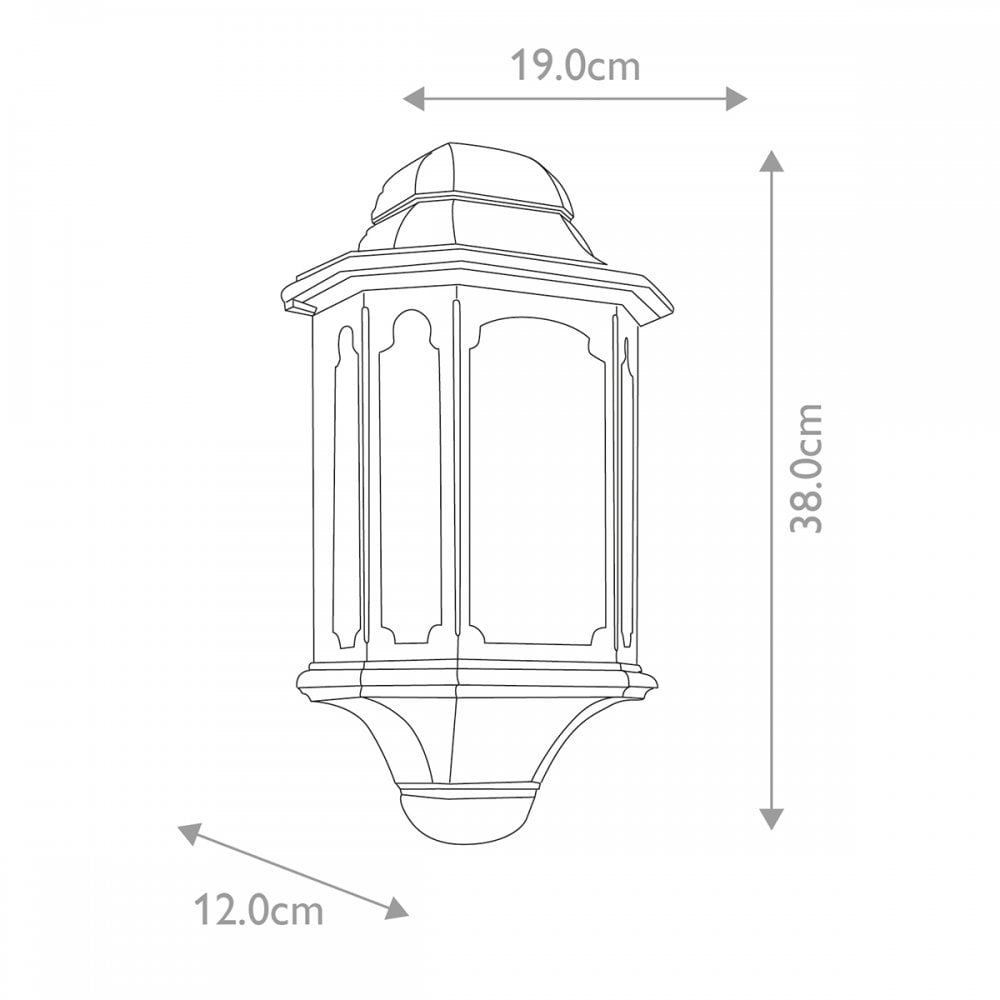 Chapel Outdoor 1 Light Half Lantern Black