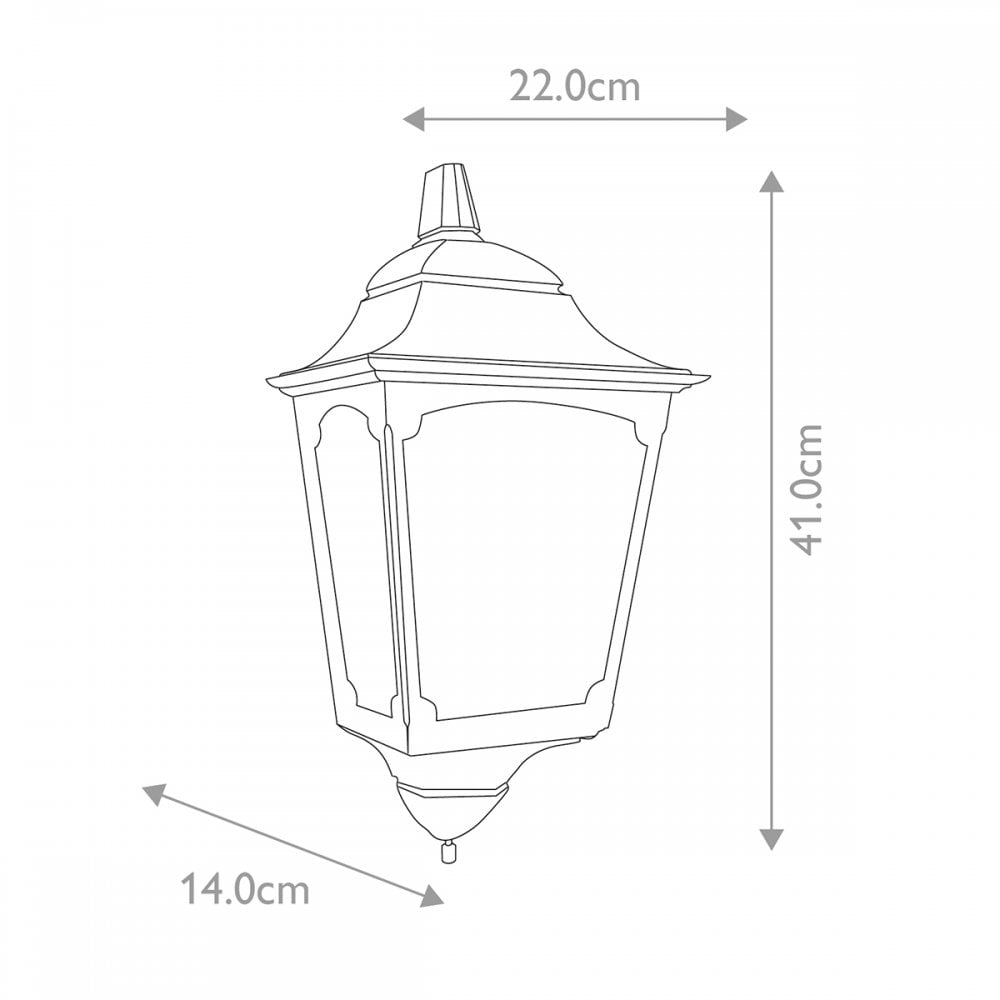 CP7-2-BLACK Chapel Outdoor 1 Light Half Lantern Black