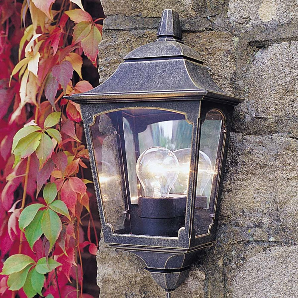 CP7-2-BLACK Chapel Outdoor 1 Light Half Lantern Black