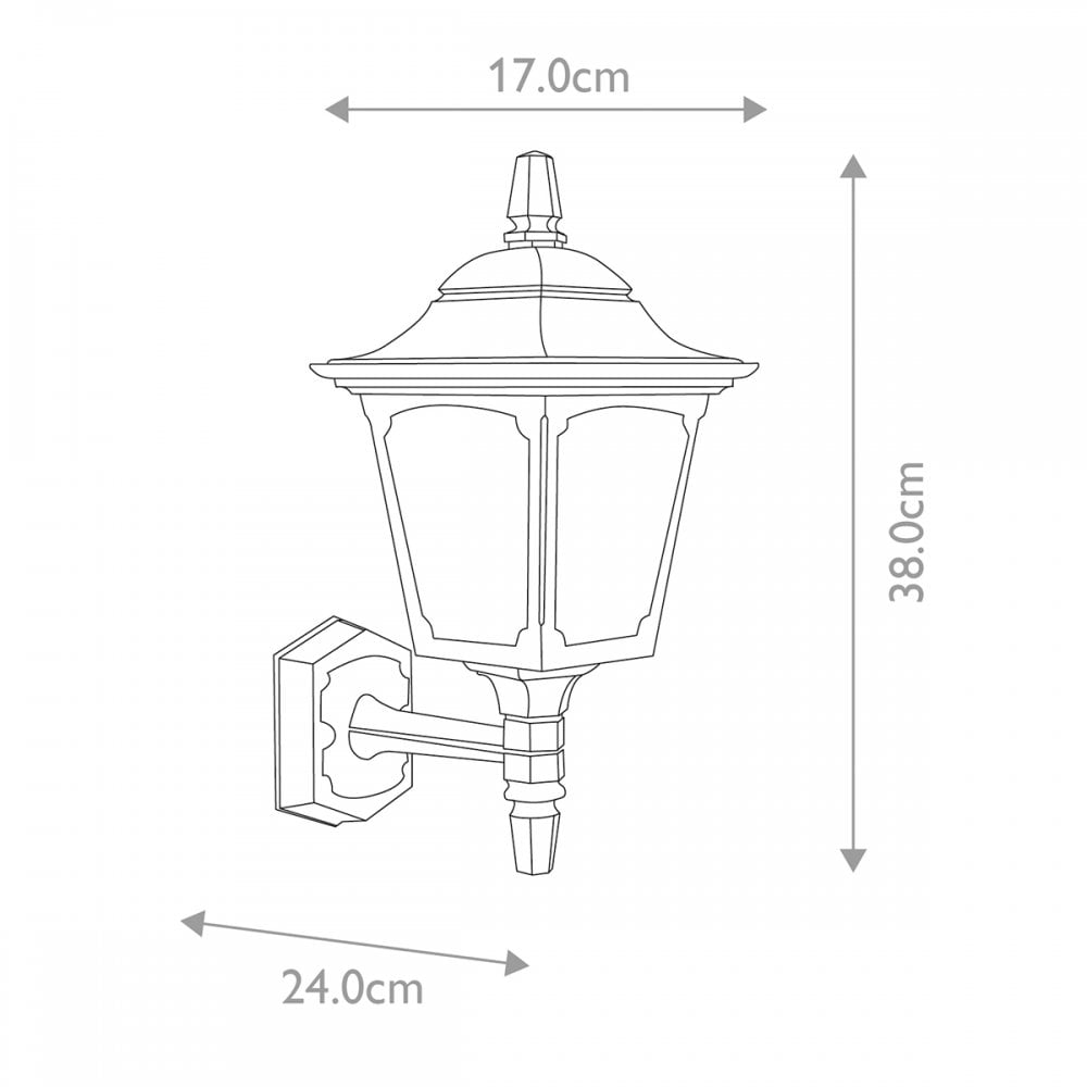 CPM1-BLACK Chapel Outdoor 1 Light Mini Up Wall Lantern Black