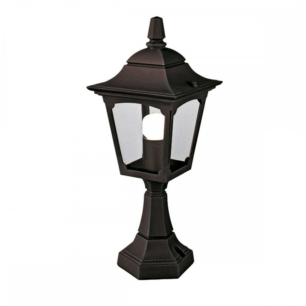CPM4-BLACK Chapel Outdoor 1 Light Mini Pedestal Lantern Black