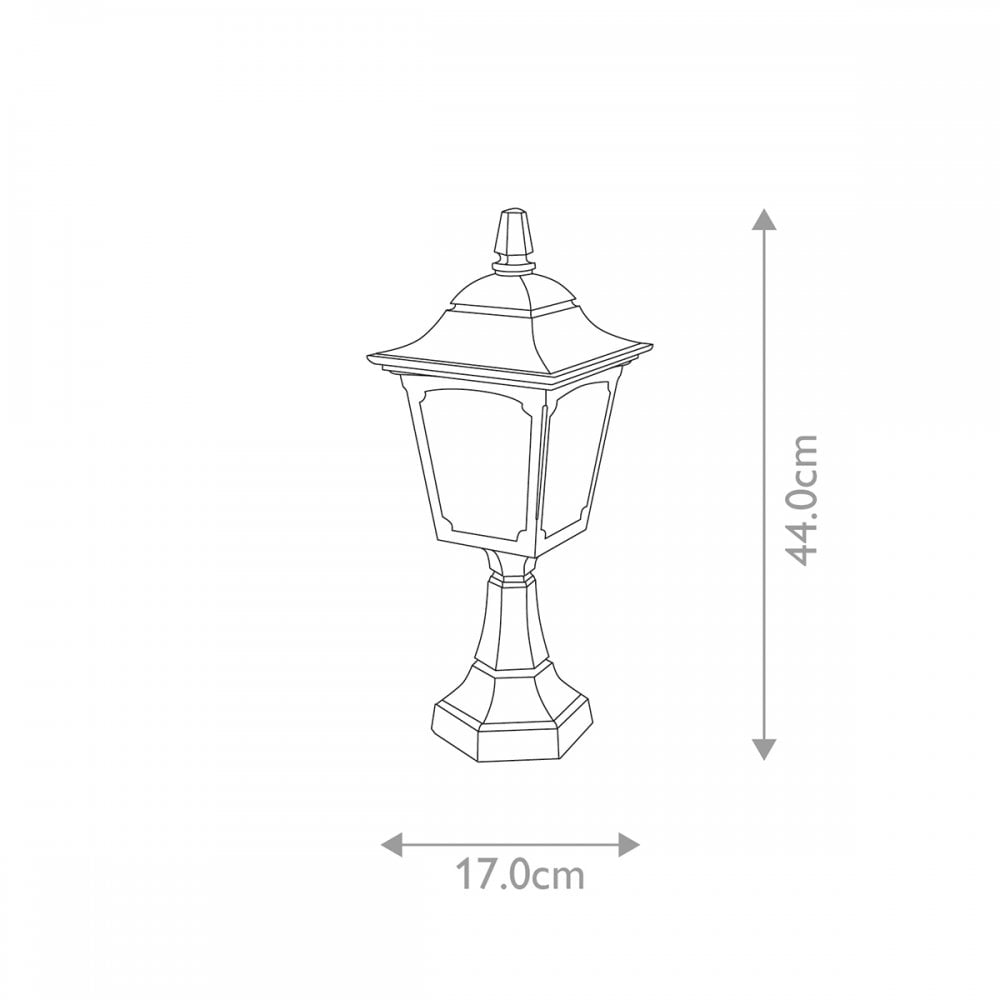 CPM4-BLACK Chapel Outdoor 1 Light Mini Pedestal Lantern Black
