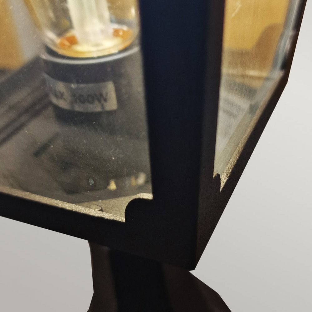 CPM4-BLACK Chapel Outdoor 1 Light Mini Pedestal Lantern Black