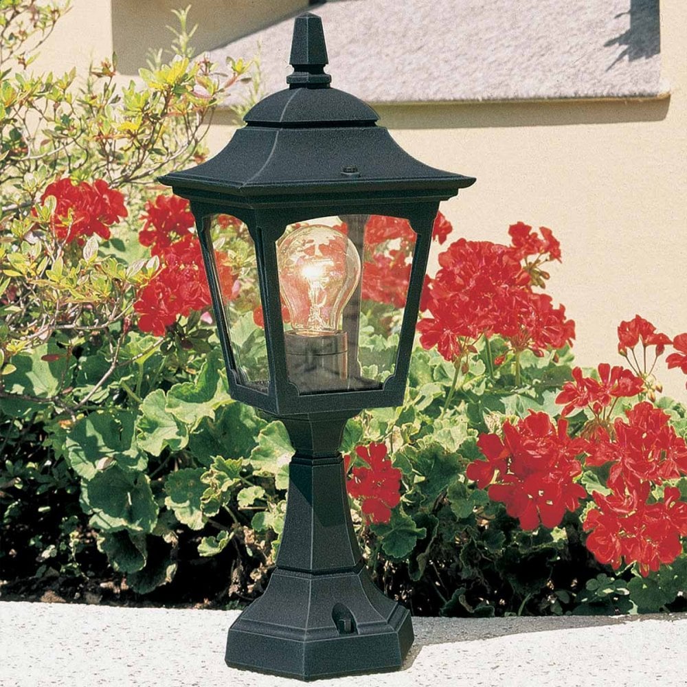 CPM4-BLACK Chapel Outdoor 1 Light Mini Pedestal Lantern Black