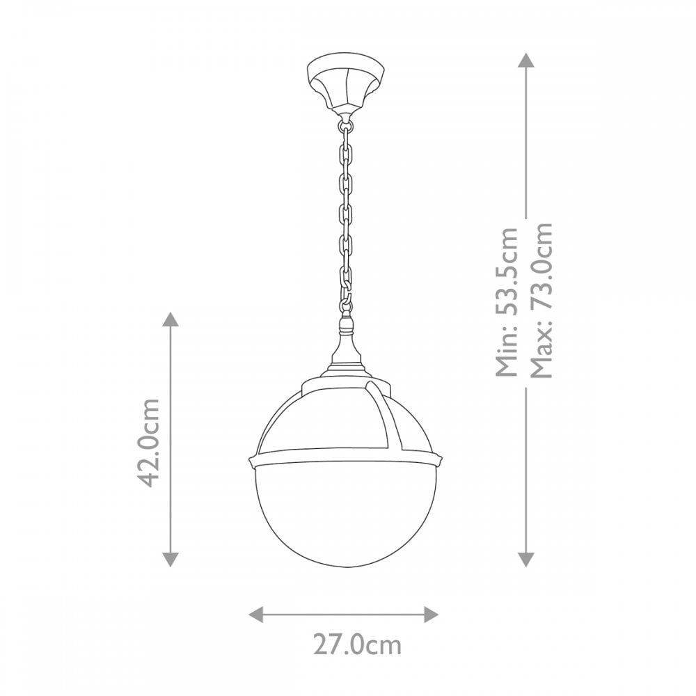 GLENBEIGH-CHAIN Glenbeigh Outdoor 1 Light Chain Lantern Black