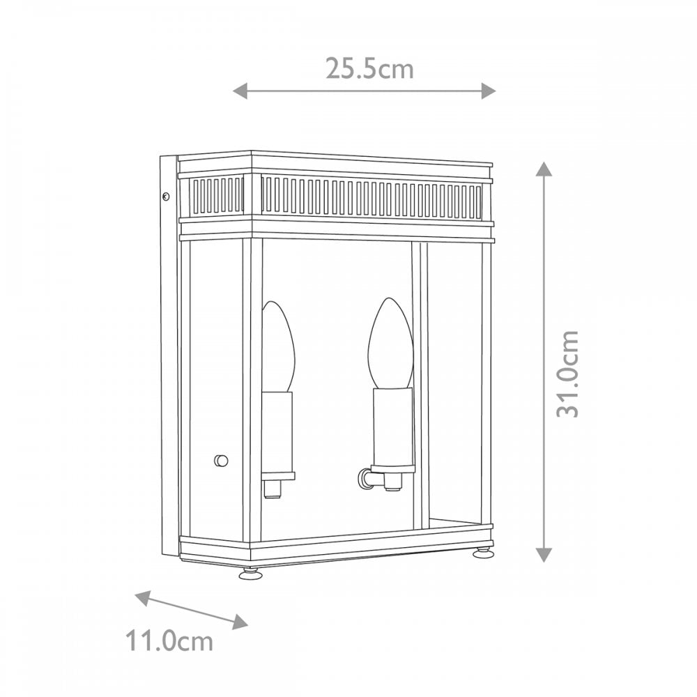 HL7-M-DB Holborn Outdoor 2 Light Half Lantern Medium Dark Bronze