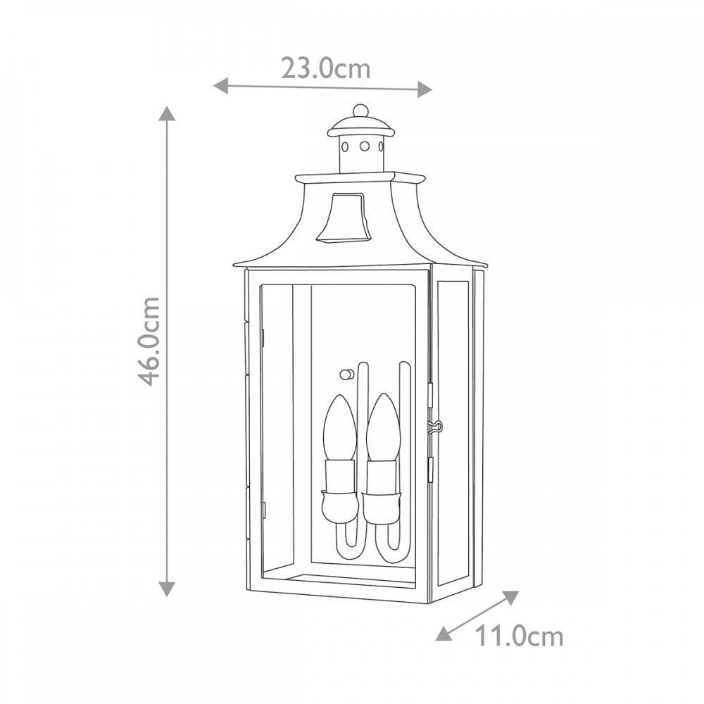 KENDAL Kendal Outdoor 2 Light Wall Lantern Old Bronze