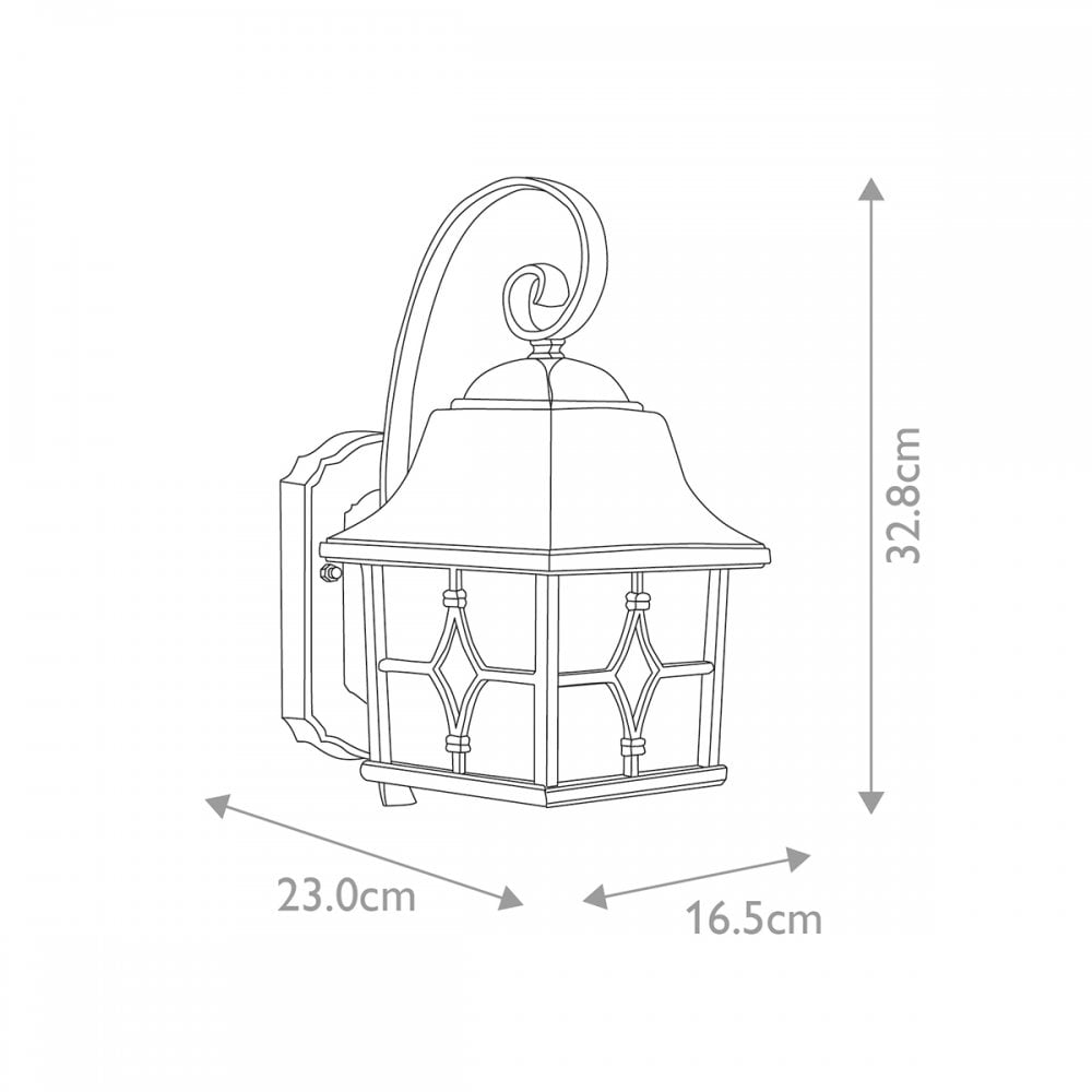 KENT Kent Outdoor 1 Light Wall Lantern Black
