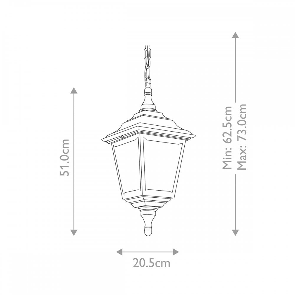 KERRY-CHAIN Kerry Outdoor 1 Light Chain Lantern Black