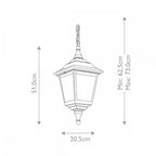 KERRY-CHAIN Kerry Outdoor 1 Light Chain Lantern Black