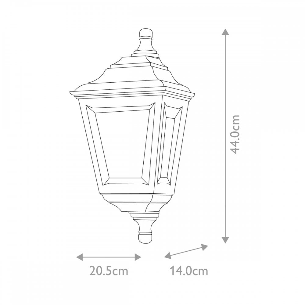 Kerry Outdoor 1 Light Flush Wall Lantern Black