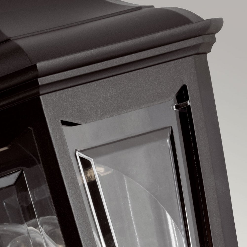 KINSALE-FLUSH Kinsale Outdoor 1 Light Flush Lantern Wall Lamp Black (S)