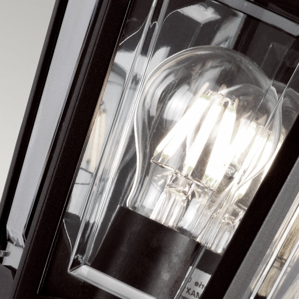 KINSALE-FLUSH Kinsale Outdoor 1 Light Flush Lantern Wall Lamp Black (S)