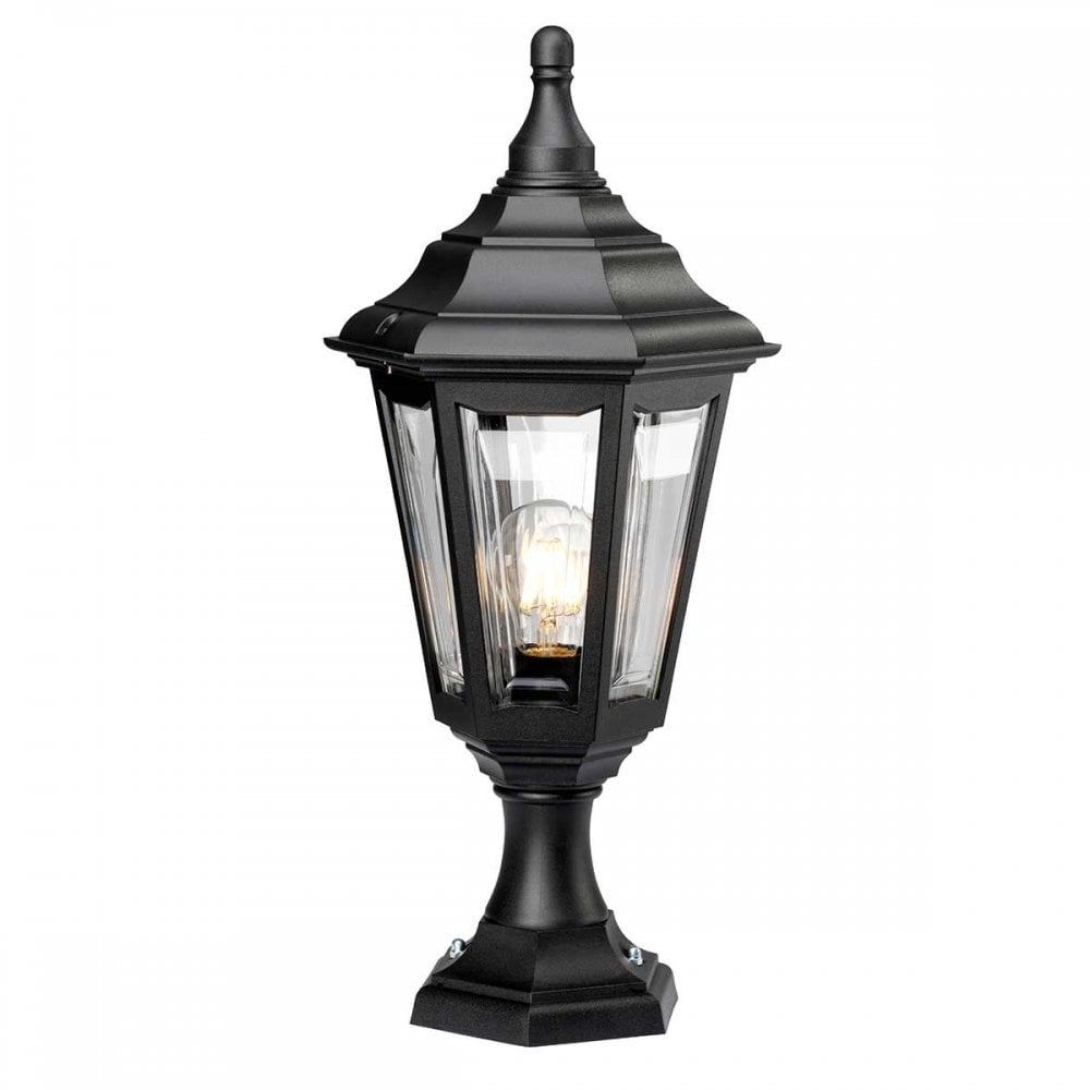 KINSALE-PED-POR Kinsale Outdoor 1 Light Pedestal/Porch Lantern Black