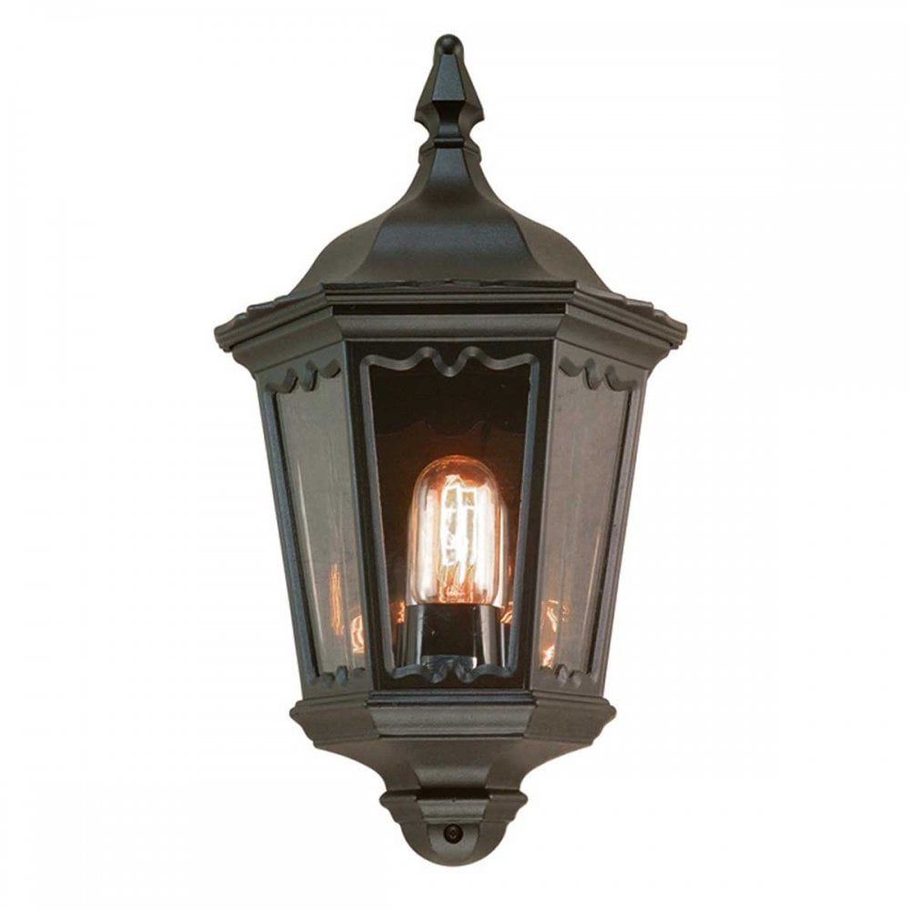 MD7-BLACK Medstead Outdoor 1 Light Half Lantern Black