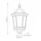 MD7-BLACK Medstead Outdoor 1 Light Half Lantern Black