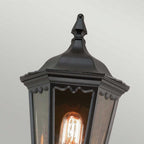 MD7-BLACK Medstead Outdoor 1 Light Half Lantern Black