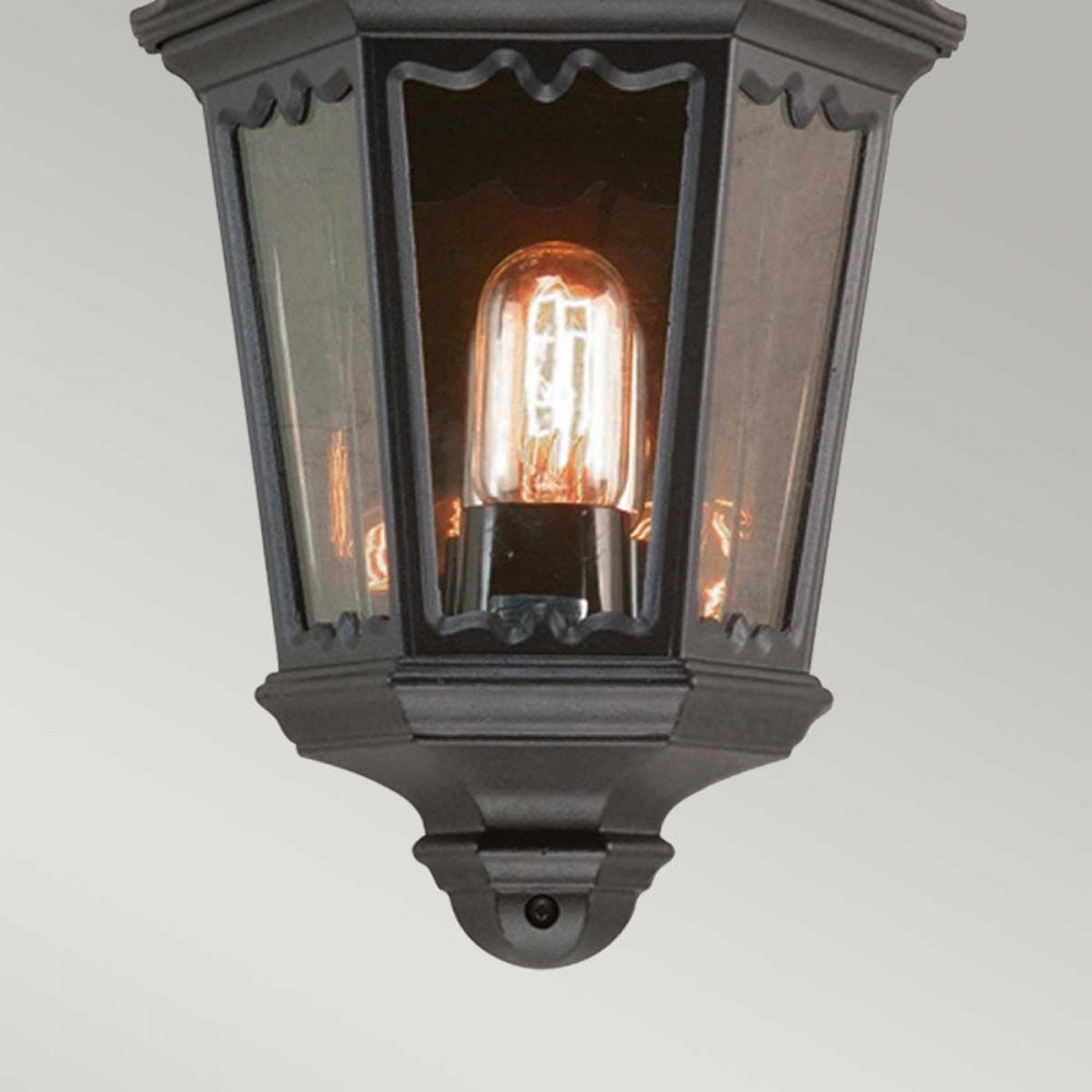 MD7-BLACK Medstead Outdoor 1 Light Half Lantern Black