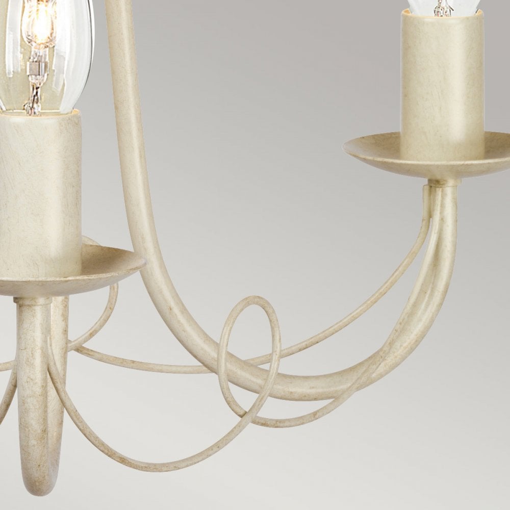 MN3-IV-GOLD Minster 3 Light Chandelier Ivory/ Gold Patina
