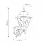 NR1-BLK Norfolk Outdoor 1 Light Up Wall Lantern Black