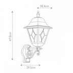 NR1-PIR-BLACK Norfolk Outdoor 1 Light Up Wall Lantern with PIR Black