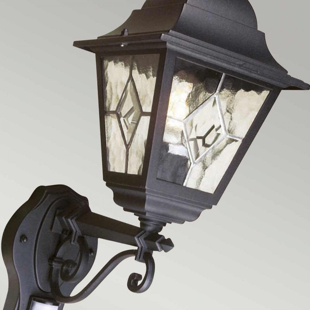 NR1-PIR-BLACK Norfolk Outdoor 1 Light Up Wall Lantern with PIR Black