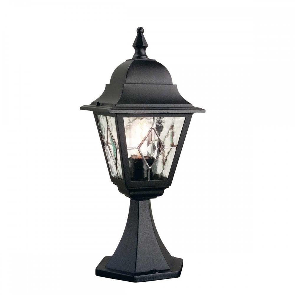 NR3-BLK Norfolk Outdoor 1 Light Pedestal Lantern Black