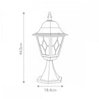 NR3-BLK Norfolk Outdoor 1 Light Pedestal Lantern Black