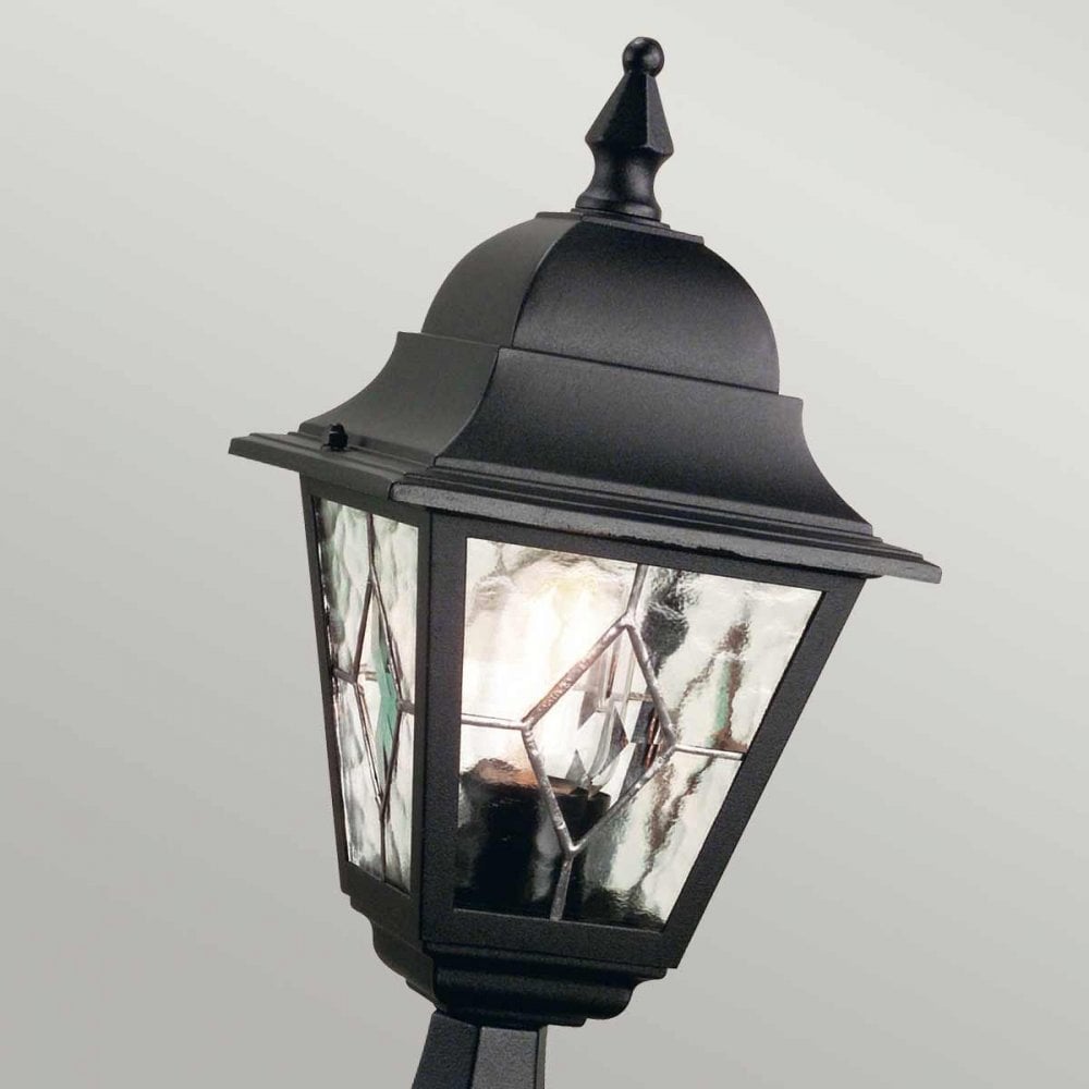 NR3-BLK Norfolk Outdoor 1 Light Pedestal Lantern Black