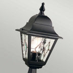 NR3-BLK Norfolk Outdoor 1 Light Pedestal Lantern Black