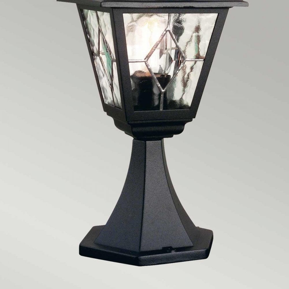 NR3-BLK Norfolk Outdoor 1 Light Pedestal Lantern Black