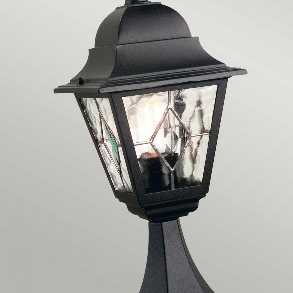 NR3-BLK Norfolk Outdoor 1 Light Pedestal Lantern Black