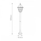 NR4-BLK Norfolk Outdoor 1 Light Pillar Lantern Black