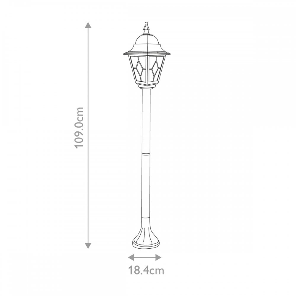 Norfolk Outdoor 1 Light Pillar Lantern Black