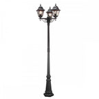 NR8-BLK Norfolk Outdoor 3 Light Lamp Post Black