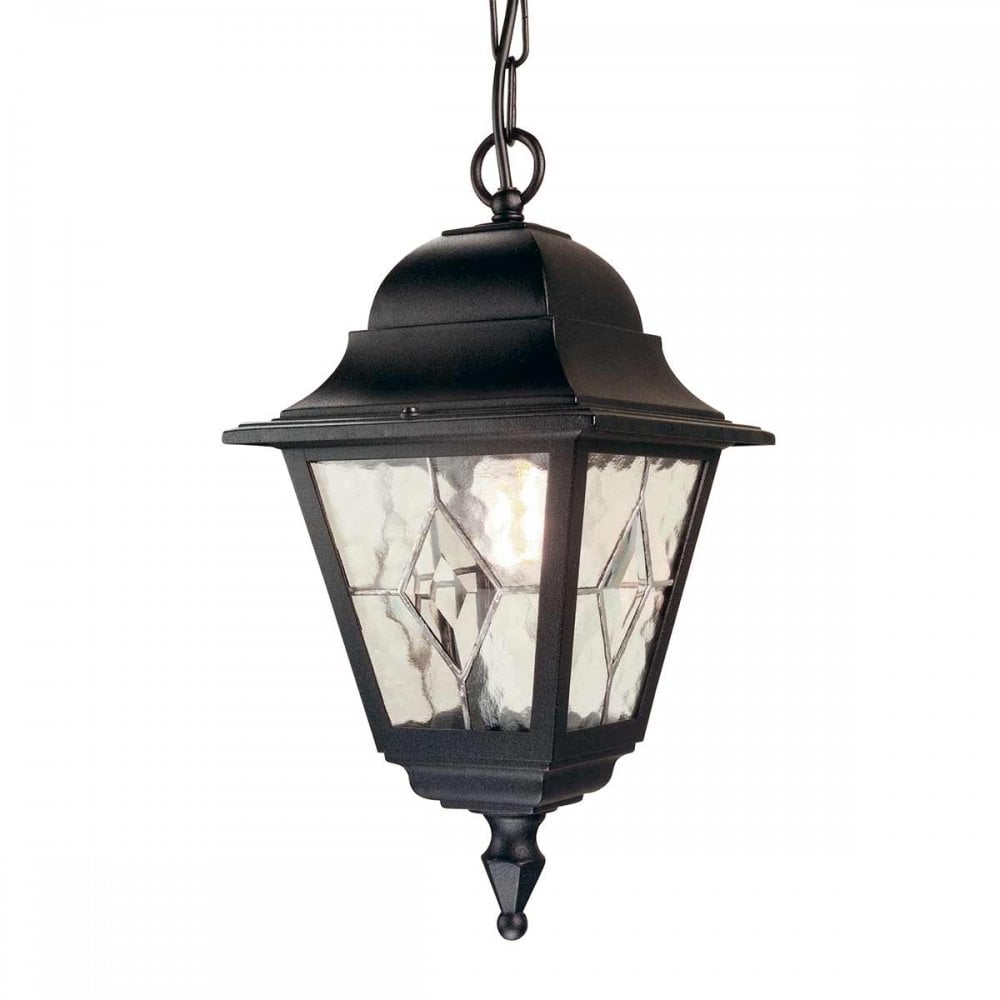 NR9-BLK Norfolk Outdoor 1 Light Chain Lantern Black
