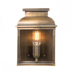 OLD-BAILEY-BR Old Bailey Outdoor 1 Light Wall Lantern - Brass Aged Brass