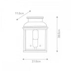 OLD-BAILEY-BR Old Bailey Outdoor 1 Light Wall Lantern - Brass Aged Brass