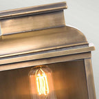 OLD-BAILEY-BR Old Bailey Outdoor 1 Light Wall Lantern - Brass Aged Brass