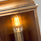 OLD-BAILEY-BR Old Bailey Outdoor 1 Light Wall Lantern - Brass Aged Brass